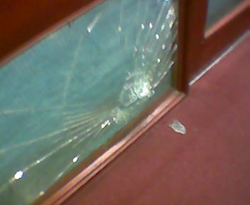 A smashed piece of glass