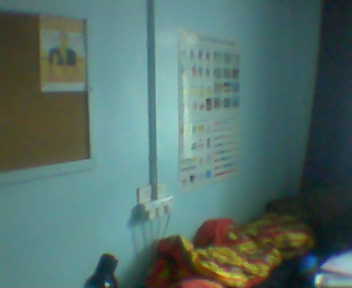 The bed and a poster